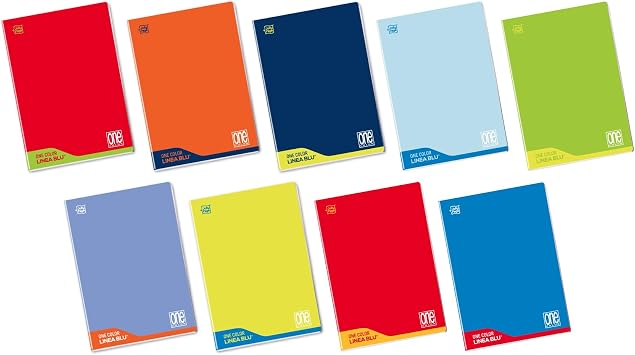 Blasetti - 6 Maxi Notebooks Didattici One Colour Paper 100 g 72 Pages + Front Sheet Jolly Page Ideal for Dysgraphy Mixed Colours - Squares 10 m