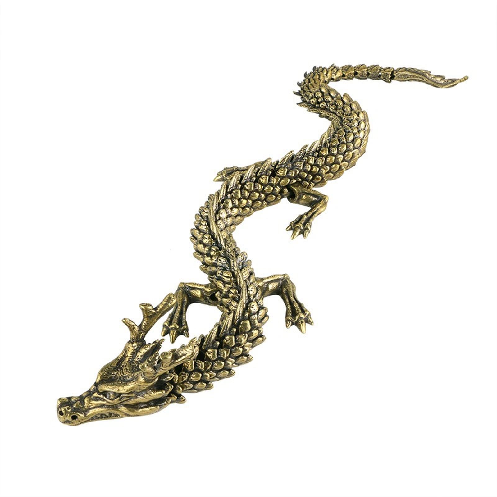 NGDFGR Na Brass 3D Movable Dragon Statue, Chinese Zodiac Dragon Figurine Sculpture Home Office Company Decorative Copper Crafts Collection