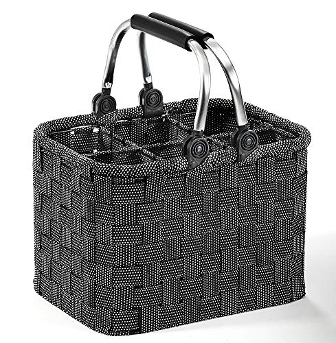 Kobolo Flaschenträger Flaschenkorb - Nylongeflecht - für 6 Flaschen - Black White