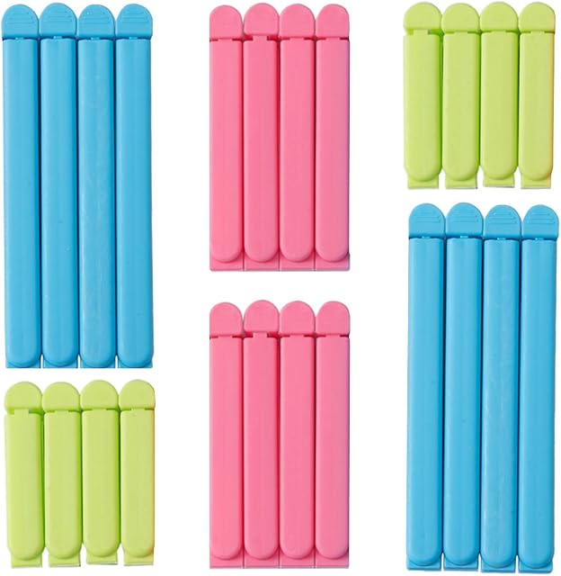 24 Pcs Food Bag Clips Plastic Bag Sealing Clips Food Clips Bag Sealing Clips for Kitchen Freezer Snacks Bag Clips