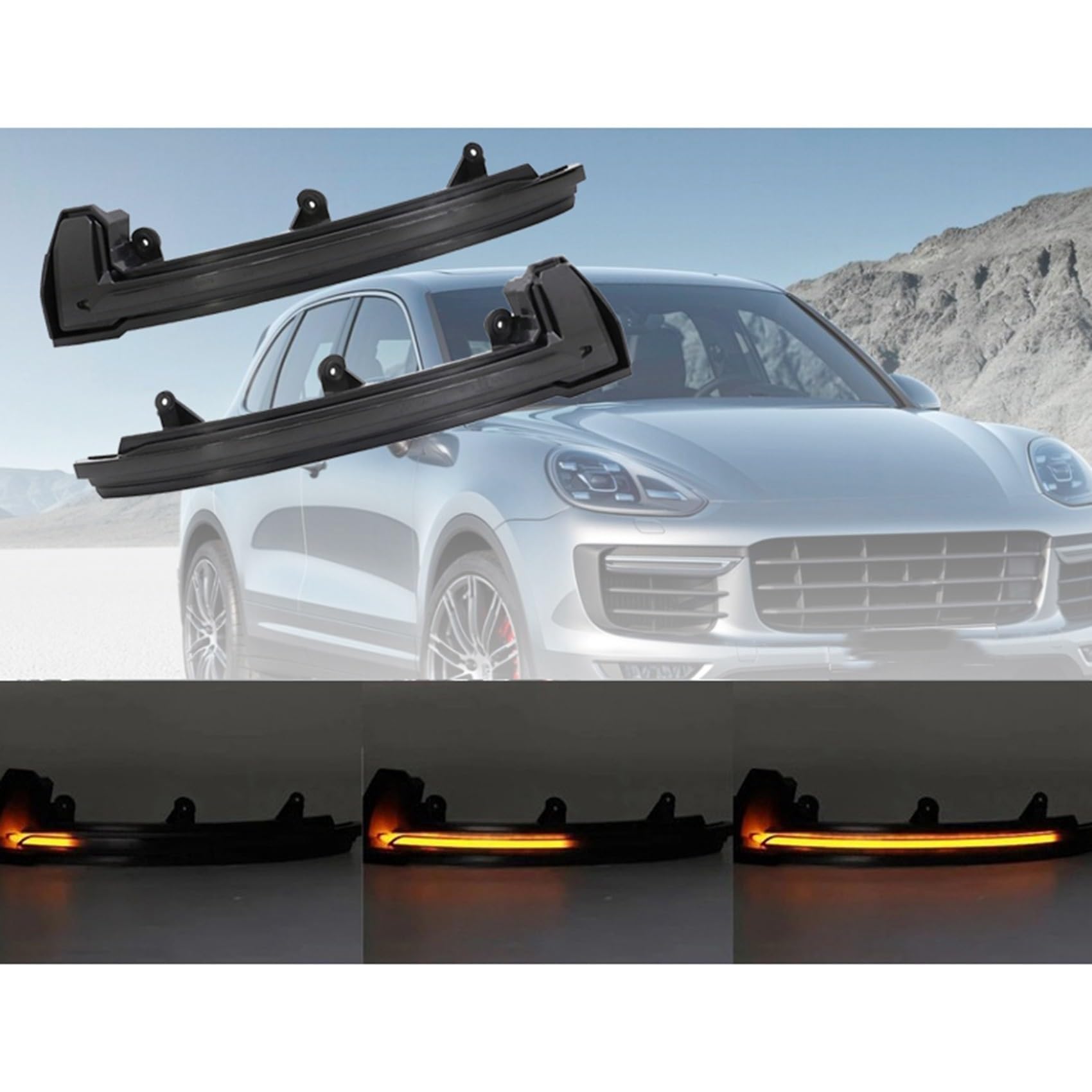Intermitentes Automóviles Luz LED dinámica para espejo lateral de coche, luz intermitente, lámpara indicadora de señal de giro para Cayenne 2015 2016 2017 2018
