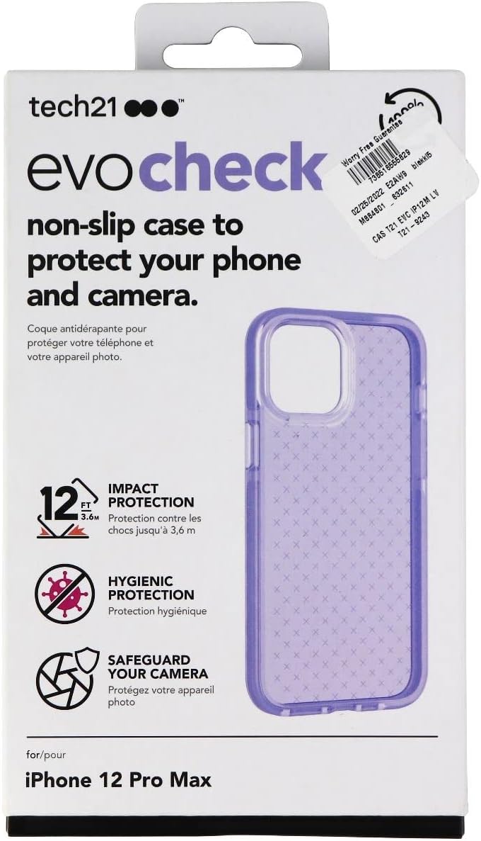 Tech21Evo Check Gel Case for Apple iPhone 12 Pro Max - Lavender