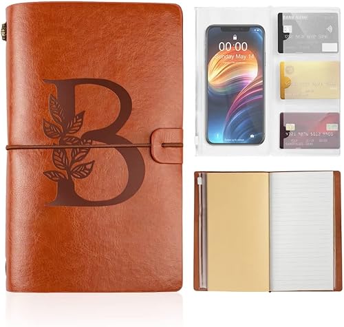 Diarios iniciales de cuero para escribir, regalos de Navidad para novio, cuaderno de viajeros personalizado, bloc de notas de lista de tareas