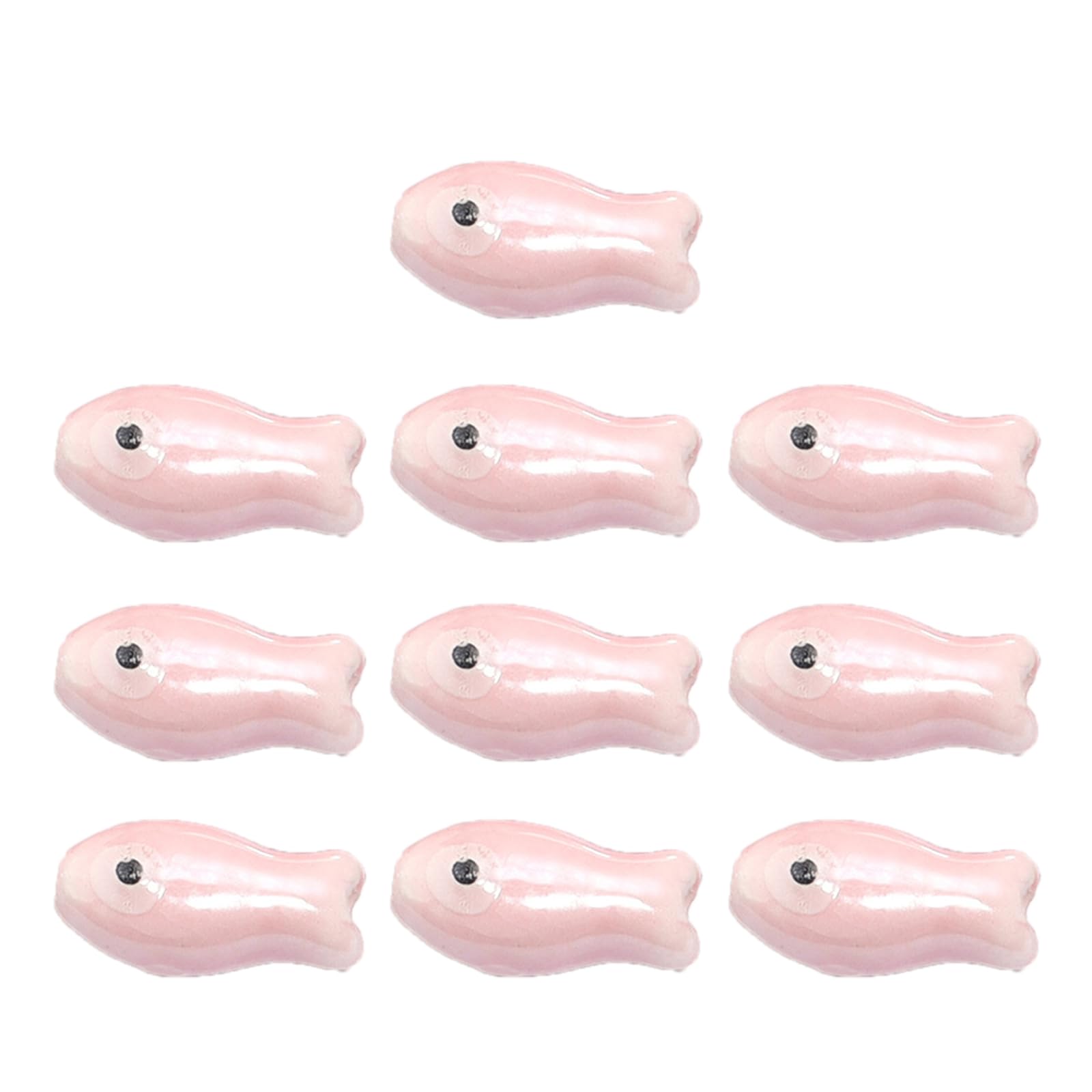 Oxxggkao Of 10 Colorful Retro Ceramic Fish Beads Spacer Charm for Necklace Bracelets Jewelry Crafting Accessories Ceramic Spacer Beads for Necklaces