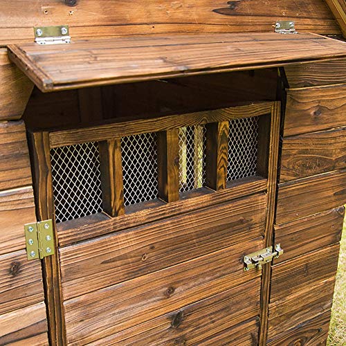 Accogliente Casa Per Animali Domestici Verniciato, Rifugio Per Cani In Legno Rialzato Con Tetto In Asfalto, Letto Per Gatti Per Interni, Canile Robusto A Prova Di Tempo Per Cani Di Grandi Dimensioni,