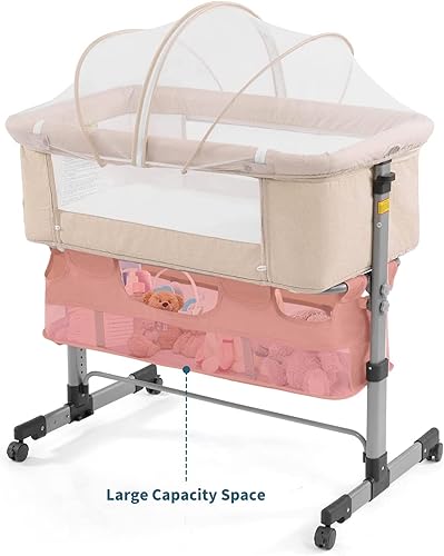 Miniatura 4 de Cuna para bebé moisés 3 en 1 para bebé mesita de noche moisés para bebé cuna para recién nacido cama de bebé portátil ajustable para bebébebé gris