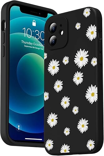 Inber Funda para iPhone 12 con diseños modernos de moda, protector de lente de cámara, funda protectora de goma de gel de silicona suave y sedosa