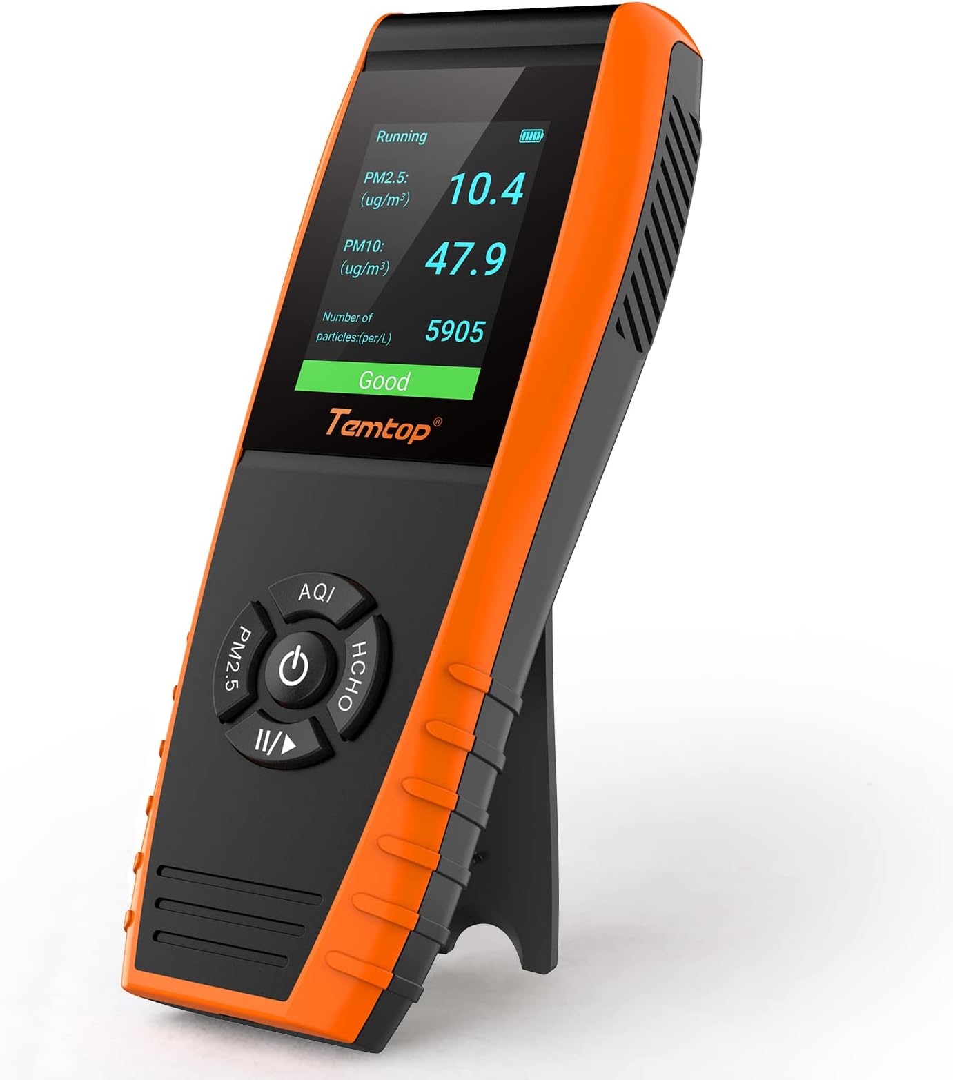 Temtop LKC-1000S+2nd Air Quality Detector PM2.5 PM10 TVOC Formaldehyde AQI Particle Air Quality Monitor Data Export Indoor and Outdoor Temperature Humidity Record (1 Year Quality Guarantee)