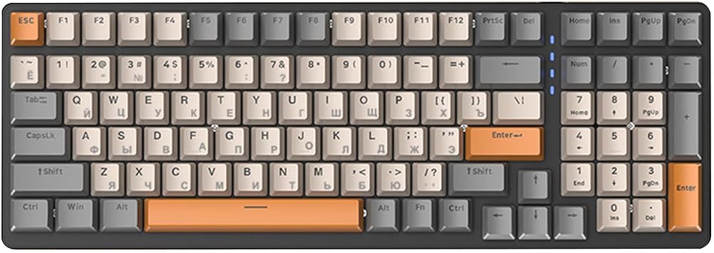 Yuly 100-Key K3 Mechanical Keyboard - Russian, Luminous Type-C for Notebooks - Gaming Keyboard with Laptop Support