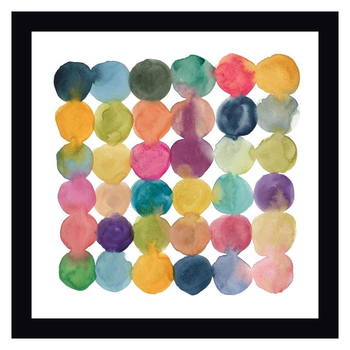 Spectrum Connections by Carol Robinson - 30" x 30" Framed Canvas Art Print - Black Frame - Ready to Hang