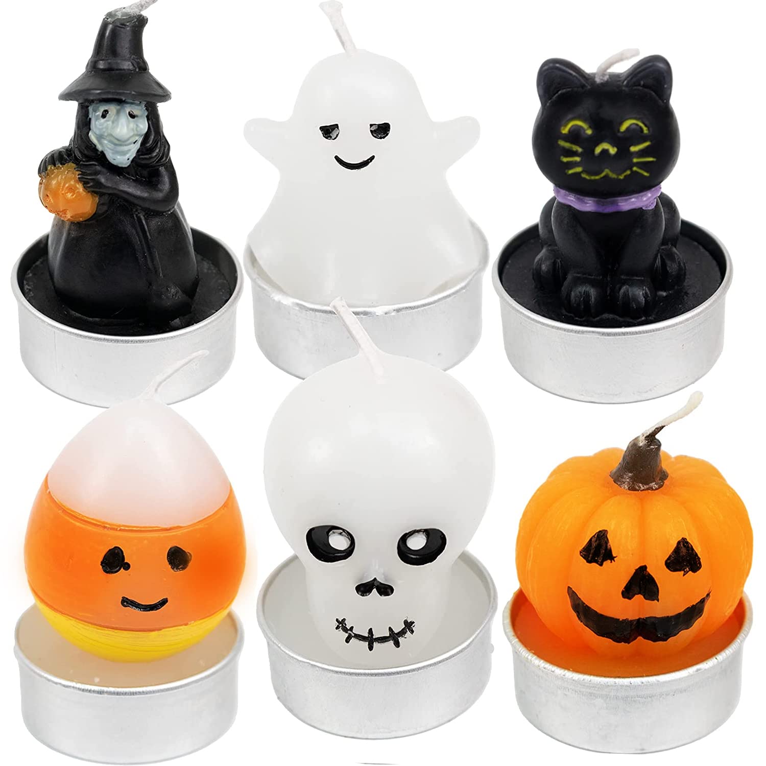 Velas De Halloween - 12 Unidades (Calabaza, Fantasma, Murciélago), Perfumadas, Decoración Para Fiesta Y Hogar