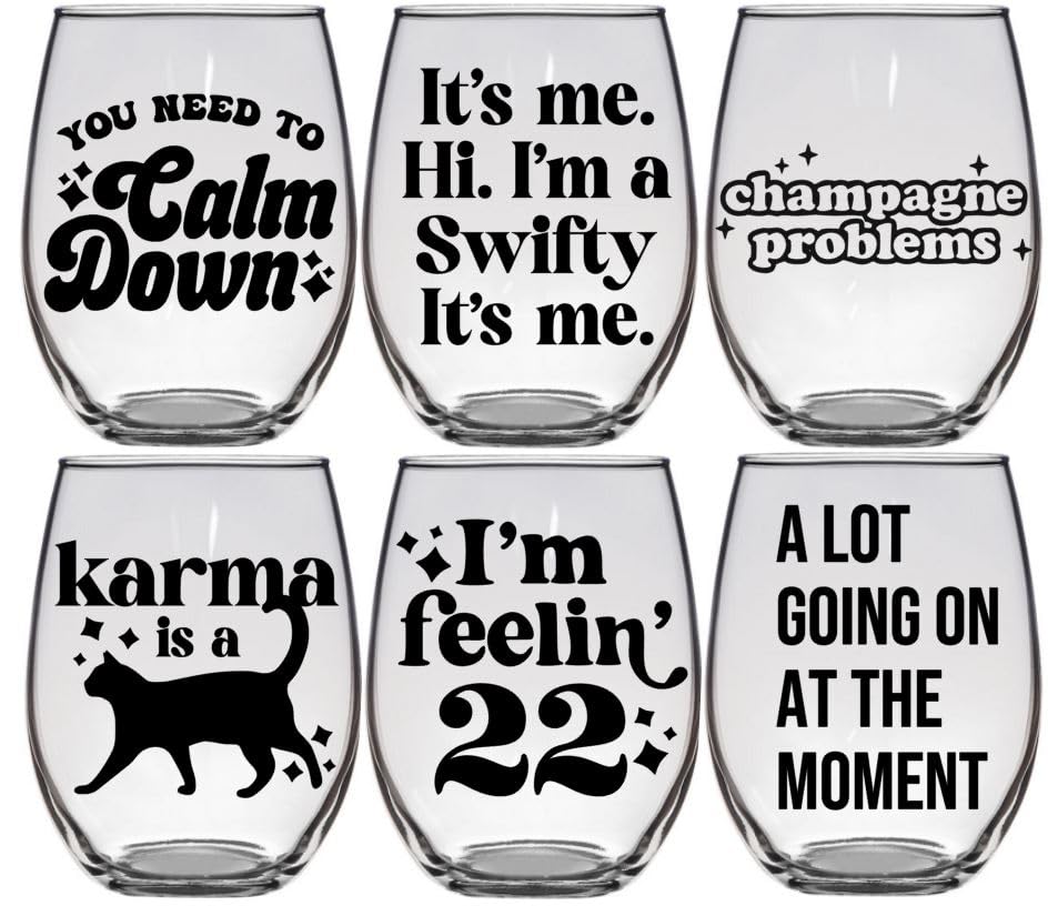 Miniatura 4 de Karma Is A Cat - Fan Gift Swifty Lyrics Sayings Merch Obsessed Swiftey Present - Premium 21oz Stemless Glass Tumbler (Karma Is A Cat)