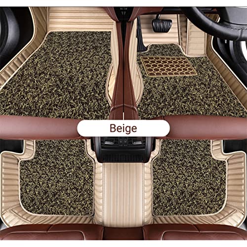 Image of Autofurnish Premium 9D Car Mat Full Set for Mahindra XUV700 (5 Seater) 2021 || Luxury Leather Dual-Stitch Full Set 9D Car Floor Mat || 100% Waterproof || Color : Beige Beige