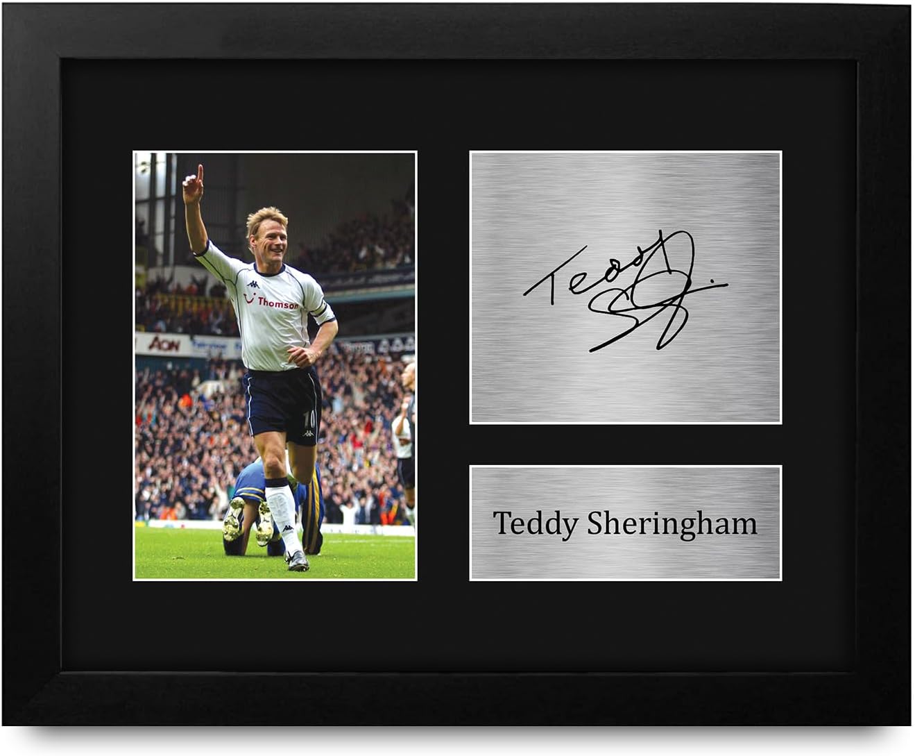 HWC Trading Teddy Sheringham Tottenham Hotspurs Spurs Framed Gifts Printed Signed Autograph Picture for Fans and Supporters - US Letter Size
