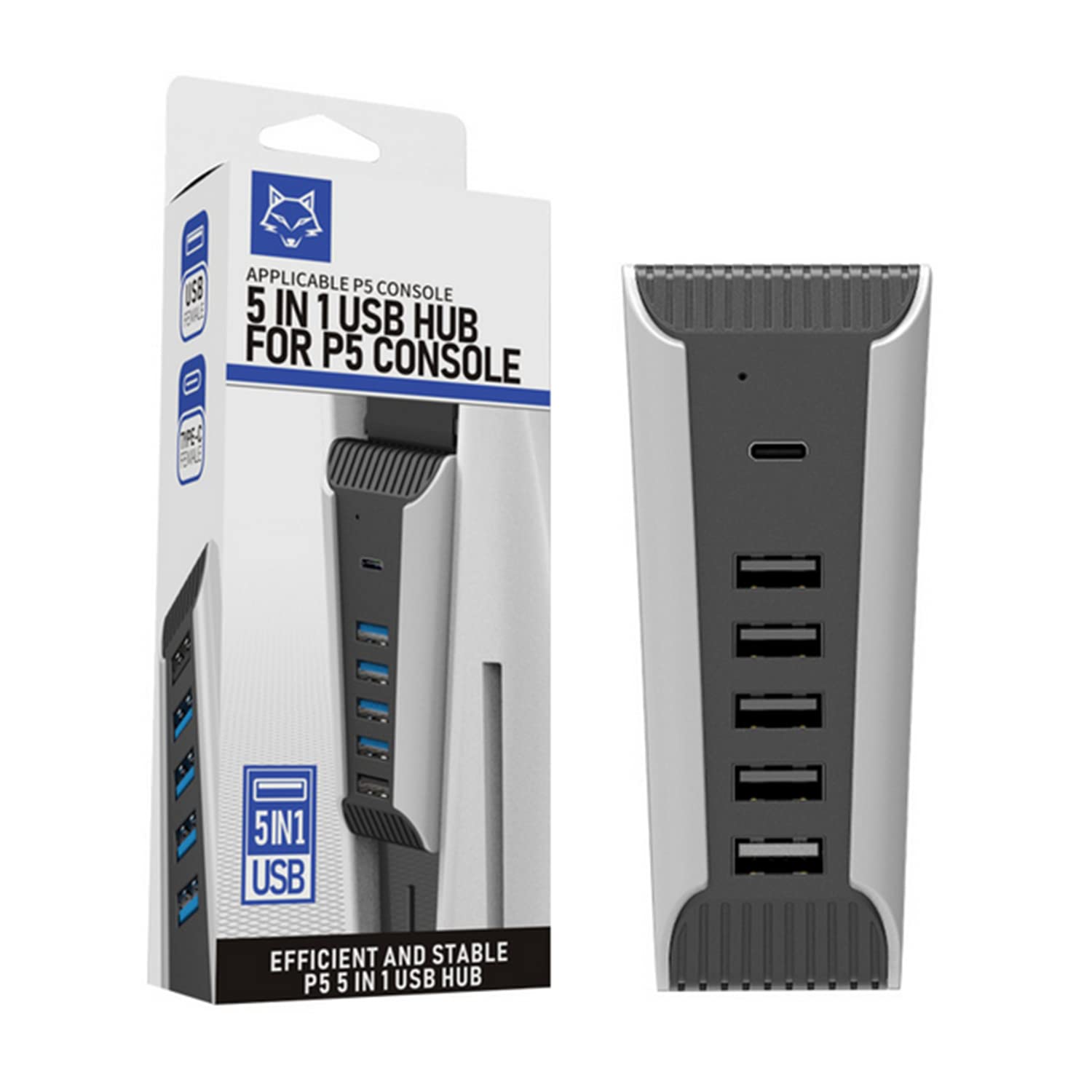 SKEIDO 1 to 5 Multi Ports USB Hub for PS5 Playstation5 USB3.0 Console Import Splitter Expander Adapter Expander Adapter Digital Edition