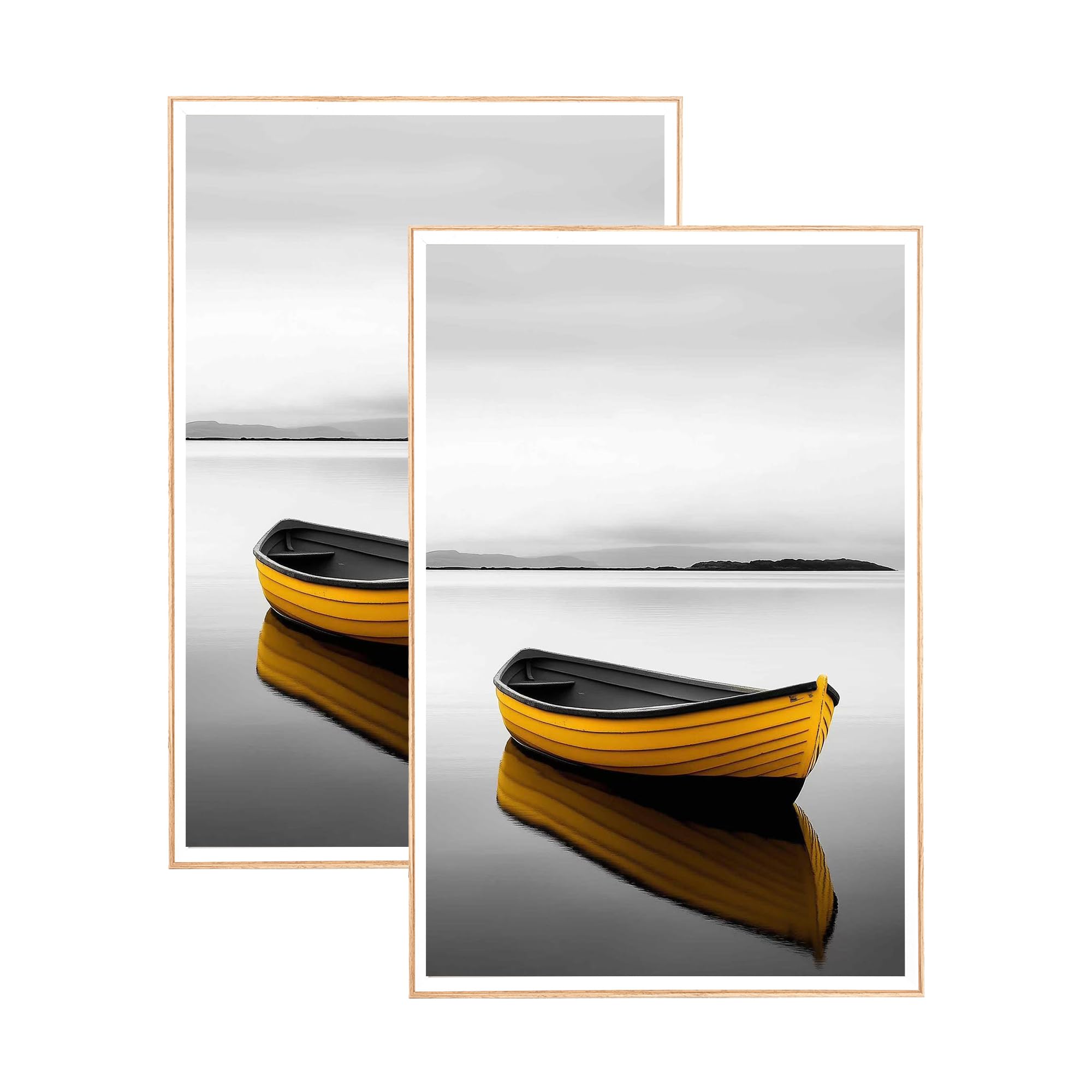 Baoee Oak 40X60 White Picture Frame,Set Of 2,Photo Frame With Acrylic Glass,Poster Frame