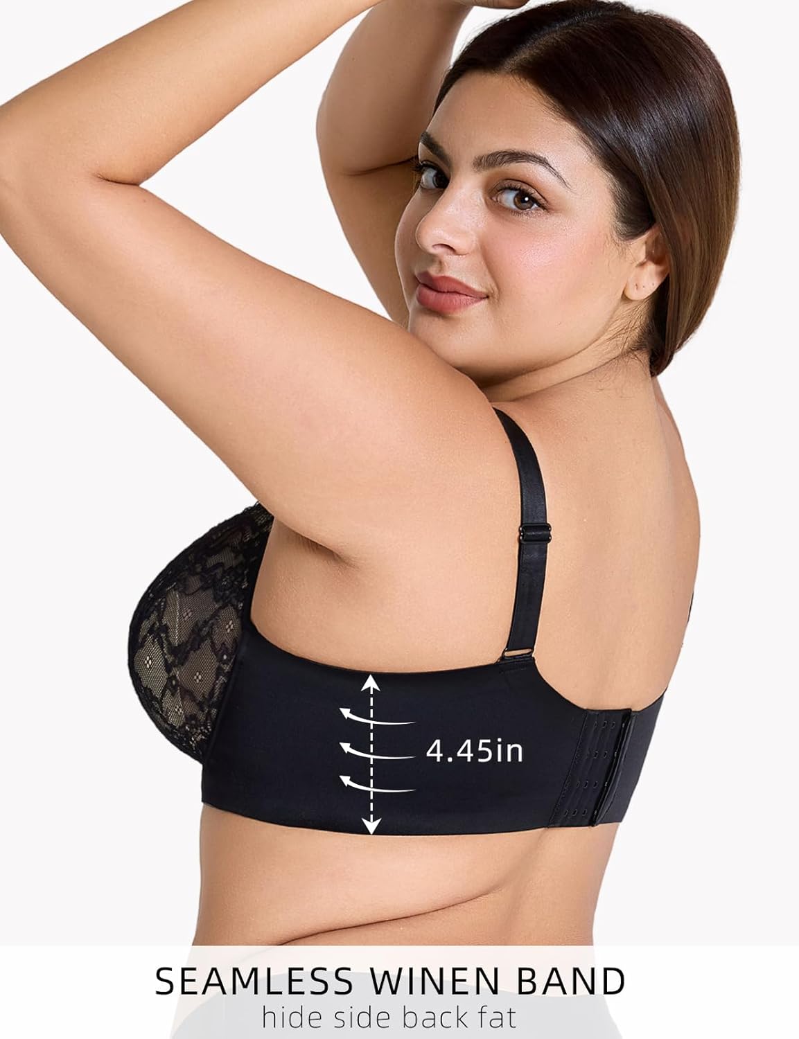 Women's Minimizer Bra Plus Size Bras for Women Underwire Full Coverage Padded Lift Sheer Mesh Bra 34-44, C-H Cup - Image 2