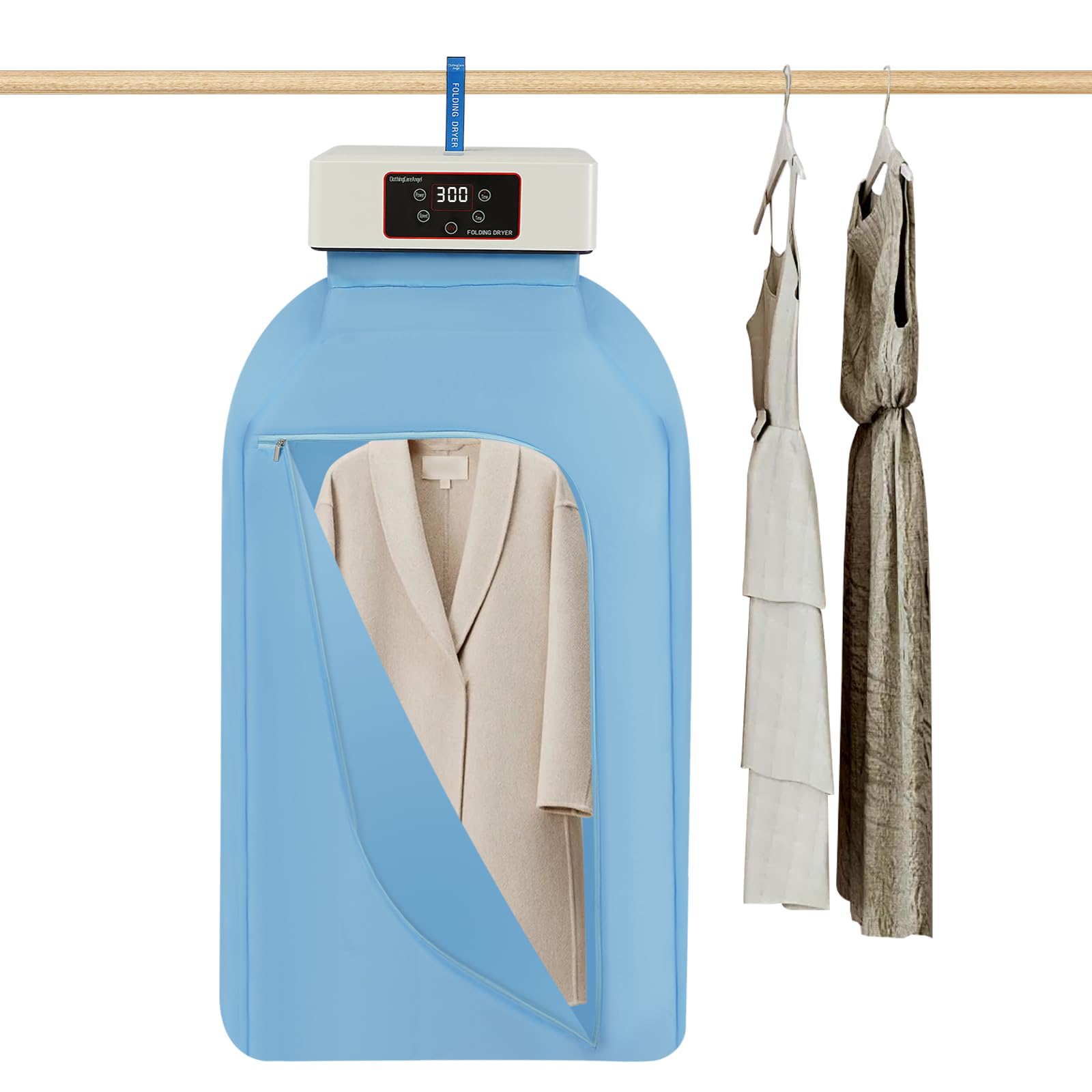 Przenośna suszarka bębnowa 600 W z 3 trybami suszenia, mini elektryczna suszarka z pompą ciepła z czasem (20-600 min), składana, mała, z trybem UV, do mieszkania, podróży