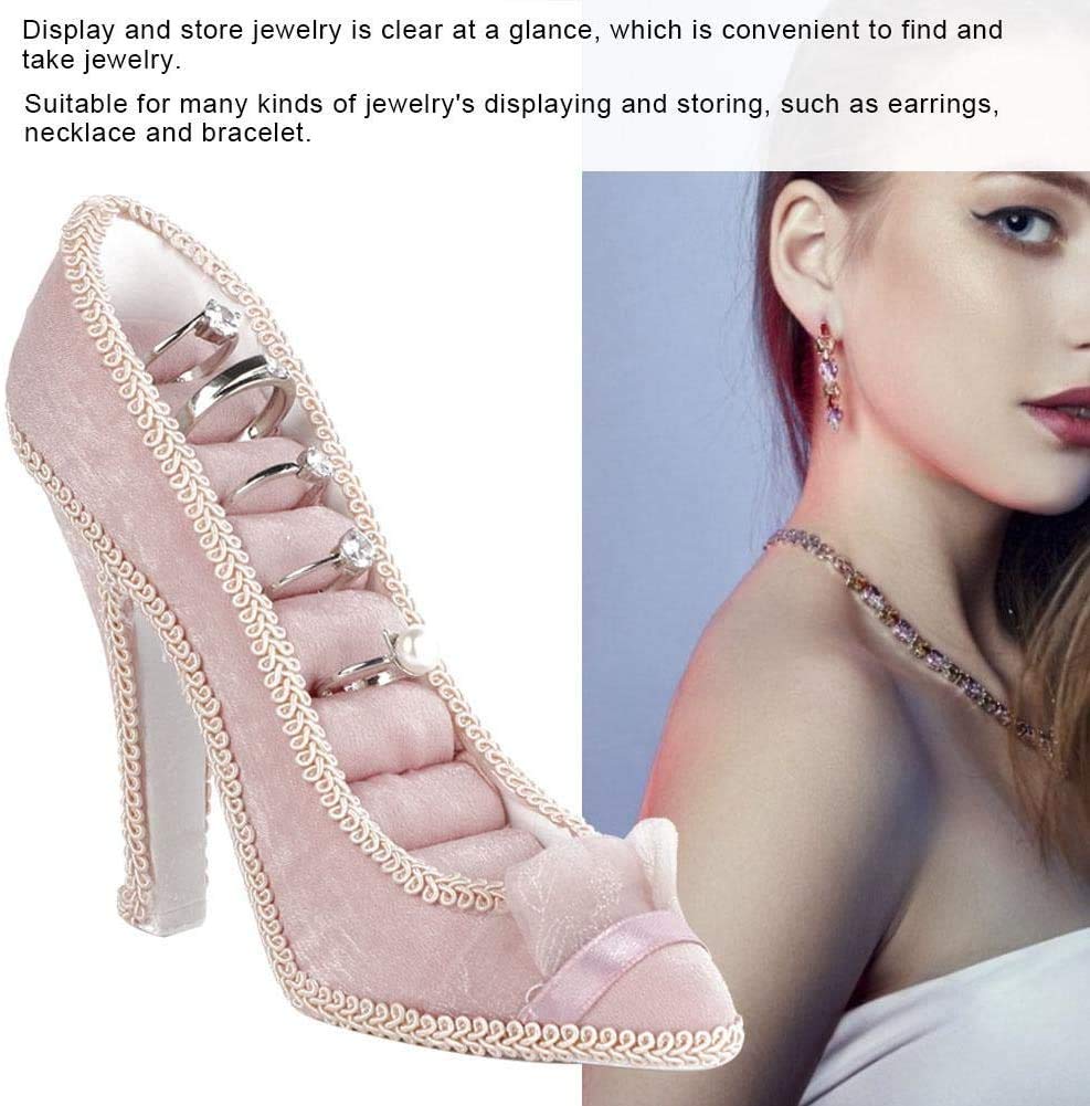 YUYTE Ringhouder, schoenen, model jurk, schoenen met hoge hakken, oorringen, halsketting, ring, sieradenhouder, standaard, display, hangende houder, standaard, rek (04