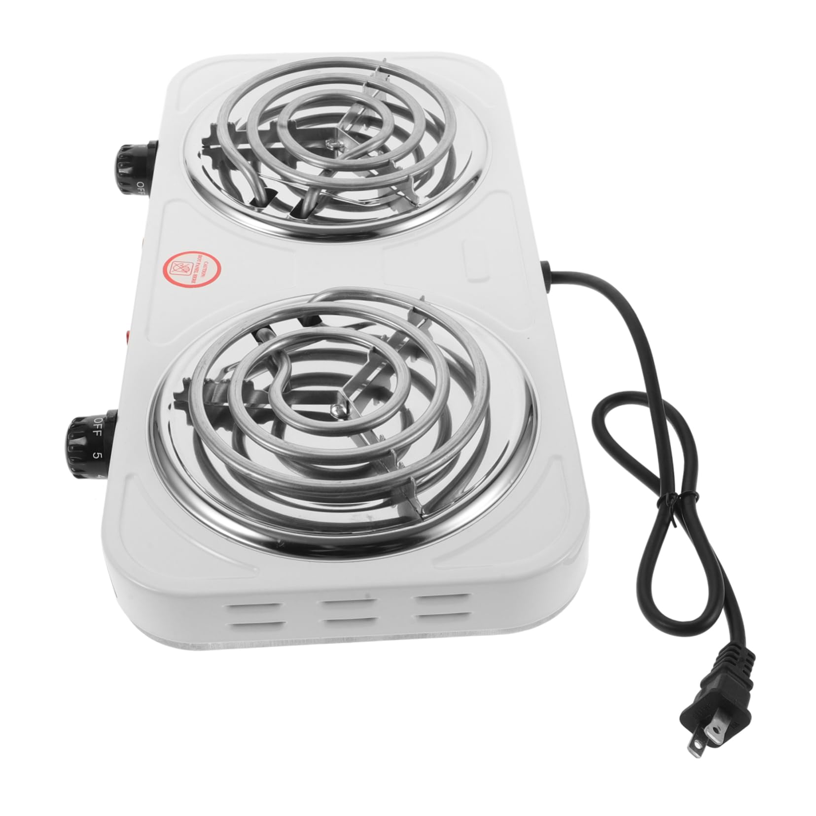 FUNOMOCYA Stylish Electric Stove Double Burner Countertop Temperature Control Lightweight for Kitchen Dorm Camping Us Plug