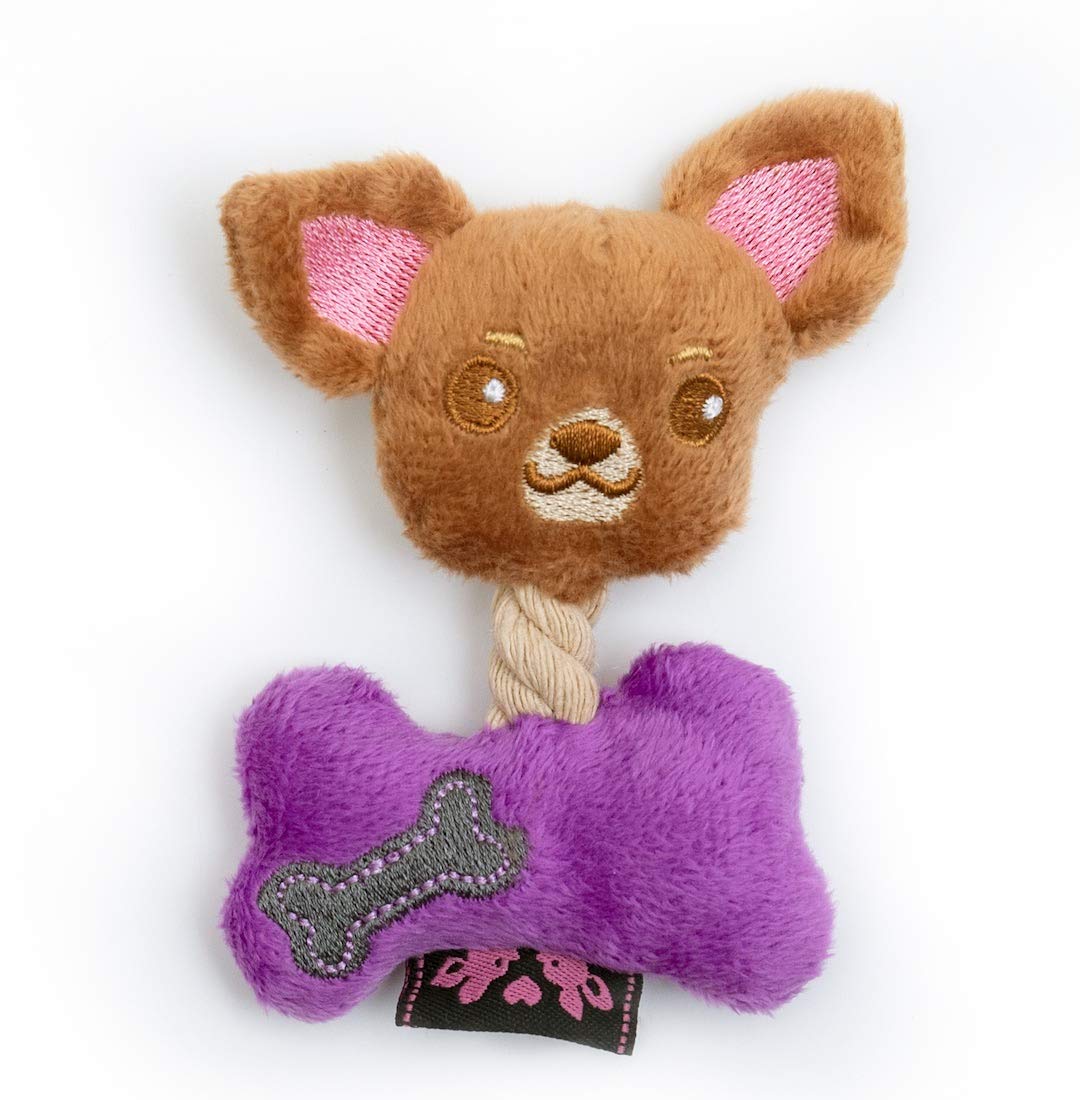 Pet London Chihuahua Character Tiny Dog Toy - Teacup Breed Plush Squeaky Dog Toy For Long & Short Hair Chihuahua Puppy & Adults (Bailey (Purple)) — image 1