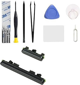 Compatible with Pixel 7 Pro Power Volume Button Replacement Repair Part, Side Buttons for Pixel 7 Pro, with Toolkit, Obsidian