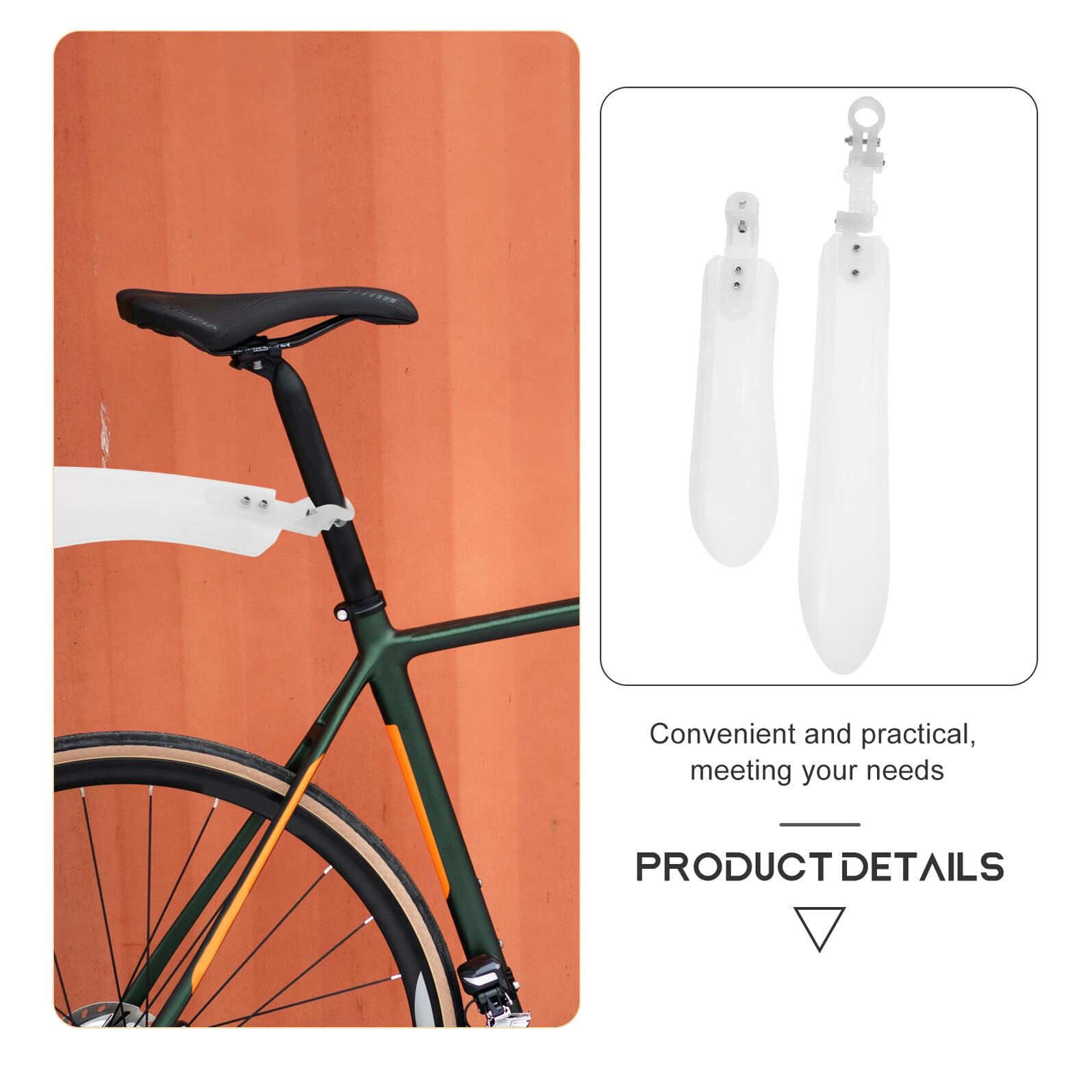 Guardabarros para Bicicleta de Plástico Luminoso, Delantero y Trasero, Resistente y Ligero, Compatible con Bicicletas de Montaña y Carretera, Protección contra Barro y Agua