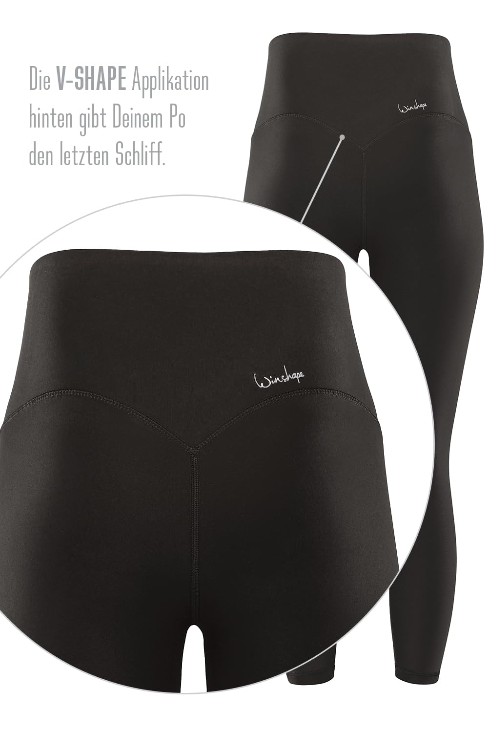 WINSHAPE Damen Leggings Functional Comfort 7/8-tights Hwl317c “high Waist” mit V-Shape Applikation und Core-Bund