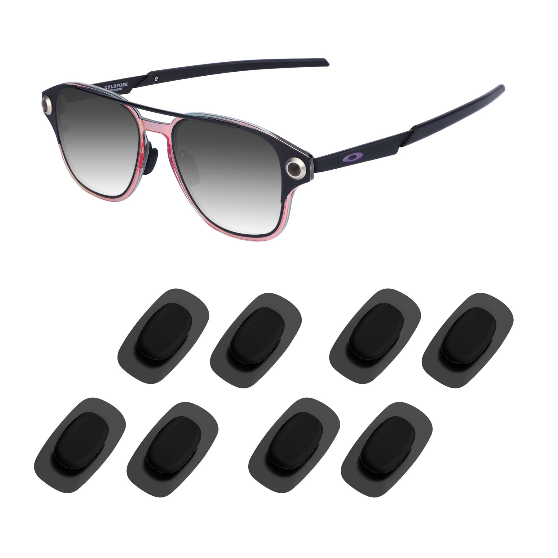 Acefrog 4 Pairs Upgraded Soft Silicone Replacement Nose Pads for Costa South Point; for Oakley Cartridge, Eyeglass Sunglass