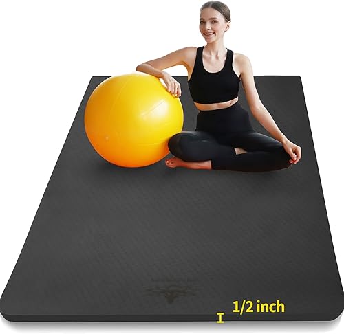 Miniatura 9 de Hatha Yoga Alfombrilla de Yoga Grande de TPE 6'x4'x1/2" Extra Gruesa Antideslizante - para Yoga, Pilates y Entrenamientos de Gimnasio en Casa