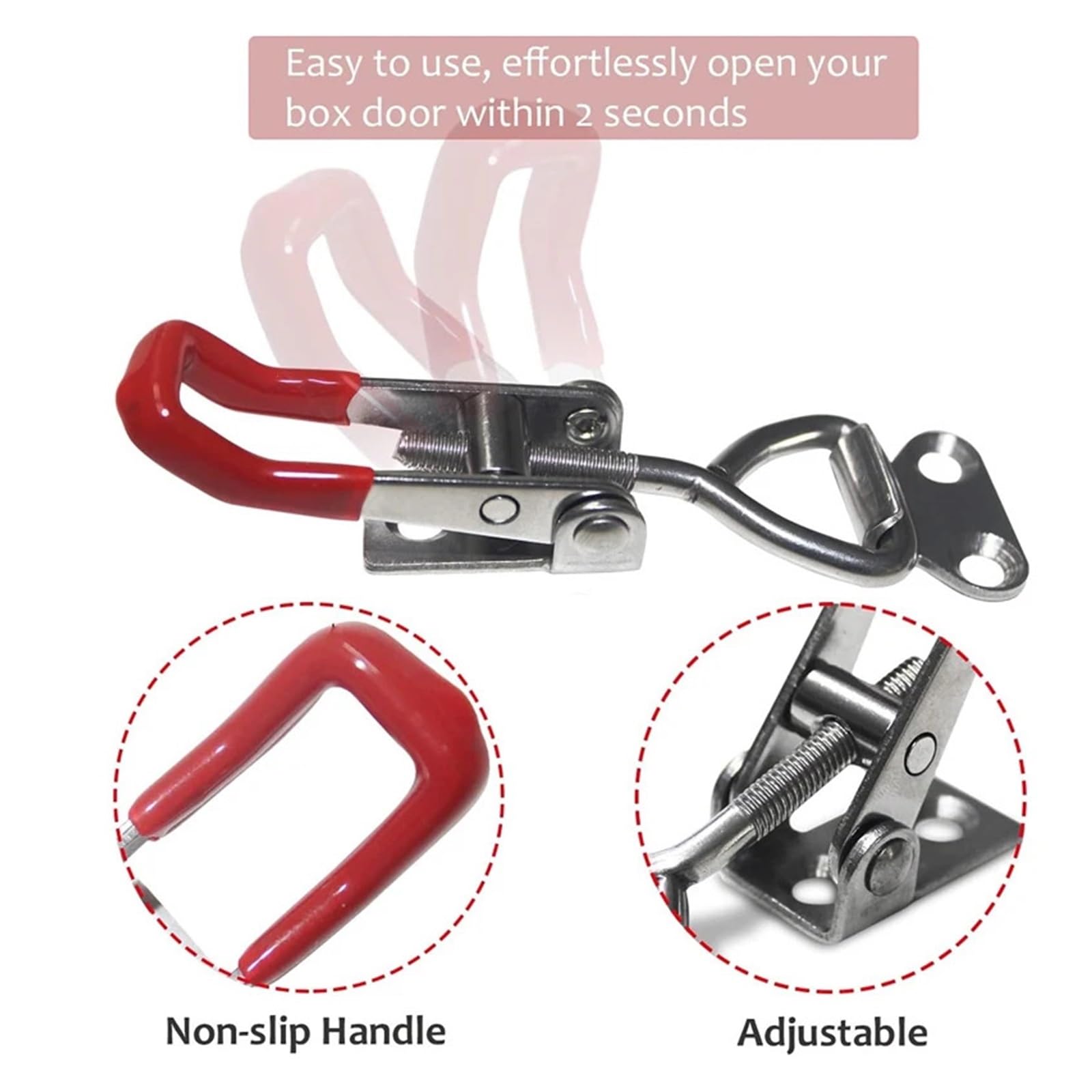 Morsetto a ginocchiera regolabile in ferro zincato/acciaio inossidabile da 8 pezzi Chiusura a sgancio rapido antiscivolo Push Pull(Iron Galvanized)