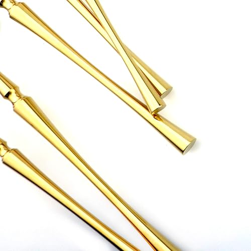 Miniatura 9 de JASHII - Juego de 20 piezas de espejo pulido de titanio chapado en oro de acero inoxidable 1810, juego de 20 piezas de plata, juego de cubiertos