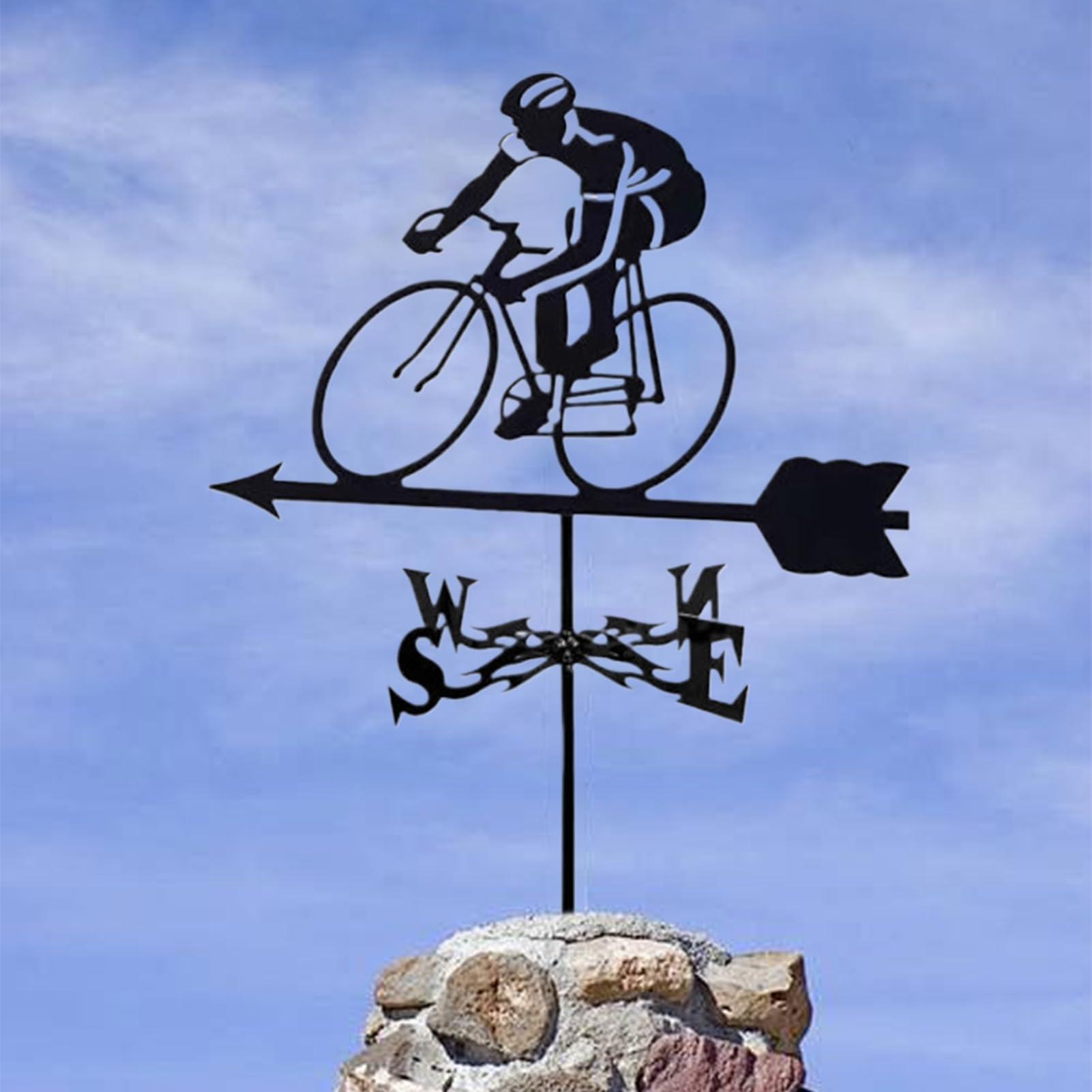 Wetterfahne | Fahrradfahrer Gartenstecker Wetterhahn,Richtungsanzeiger Dachspitze Dekoration Für Außenbereich Garten Farm Hof Terrasse