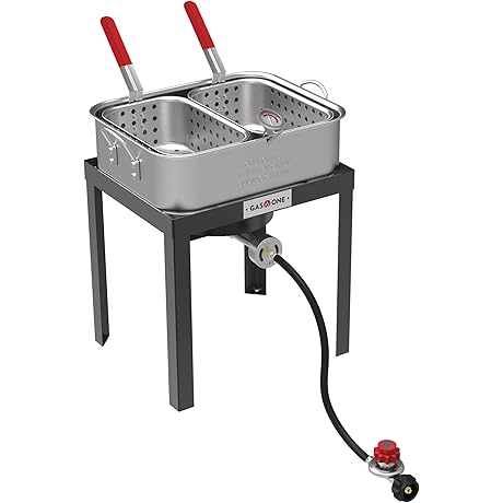 Gas One Outdoor Double Fryer with Thermometer
