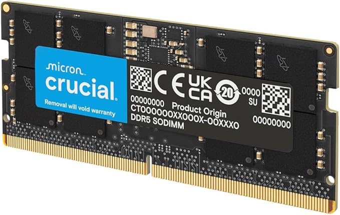 Crucial RAM DDR5 48GB 5600MHz SODIMM Laptop / Laptop Memory Mini PC (or 5200MHz / 4800MHz) CL46 – CT48G56C46S5