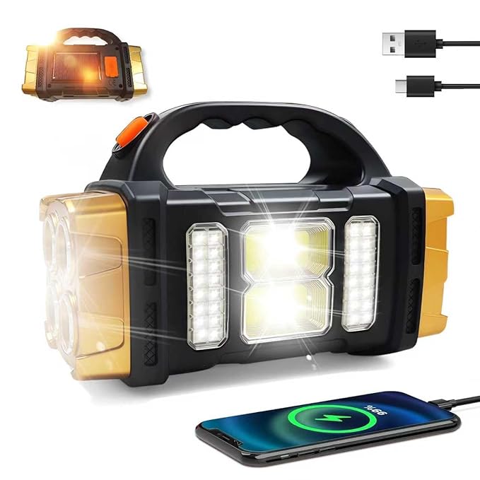 Versatile Solar Flashlight with Dual Charging Modes