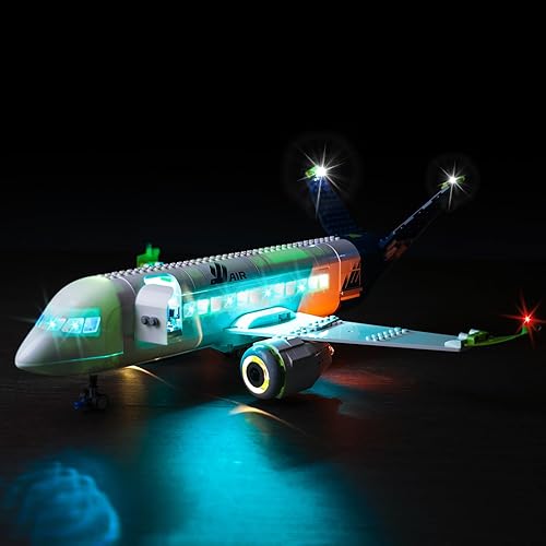 Miniatura 1 de LocoLee Kit de luces LED para avión de pasajeros Lego 60367, accesorios de iluminación creativa de bricolaje, compatibles con Lego 60367 juego de