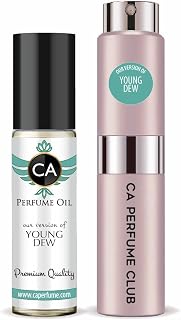 CA Perfume Duo Impression of Young Dew For Women Perfume Layering Set Long Lasting Travel Size EDP + Body Oil Roll-On Bottle 0.27 Fl Oz+0.33 Fl Oz