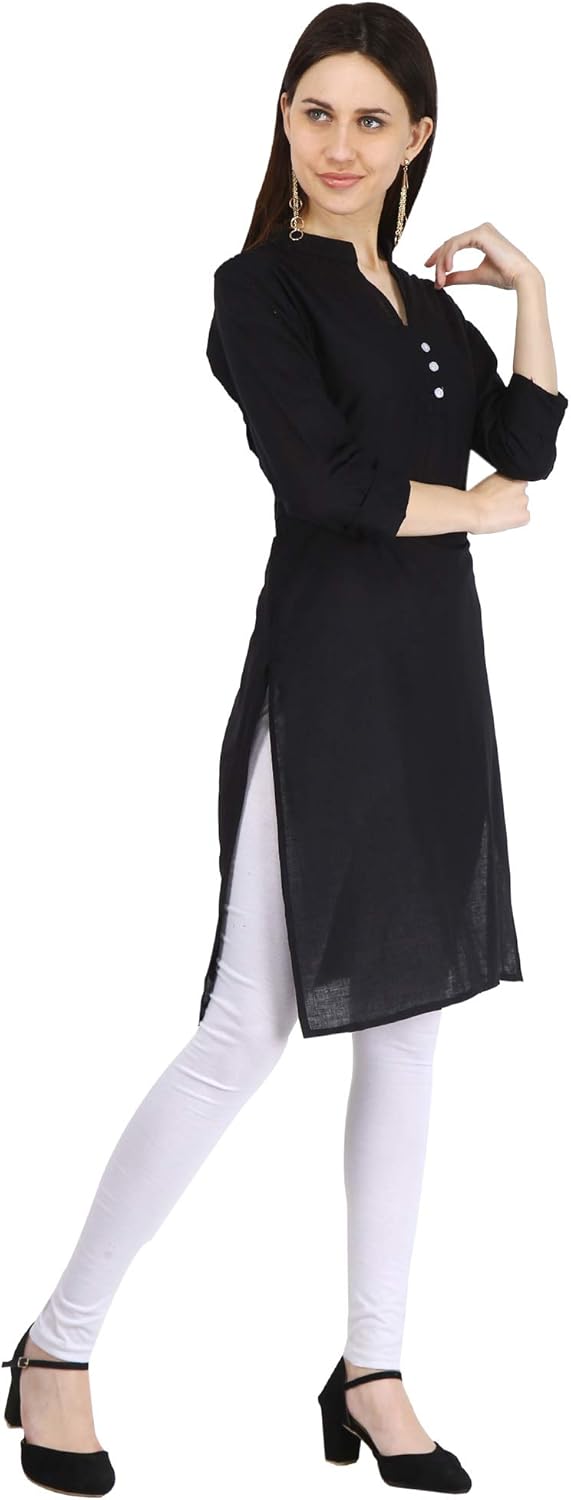 Ramkudi Indian Women's Plain Cotton Kurti Top - Image 4