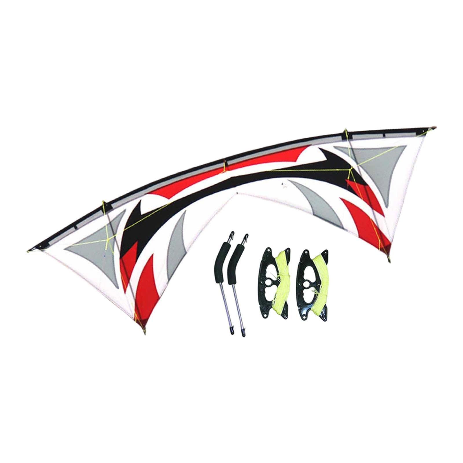 Lenkdrachen Vierleiner Drachen Kitesport Großdrachen mit Schirmstoff Und Kohlefaser für Erwachsene für Strandreisen Outdooraktivitäten, Grau