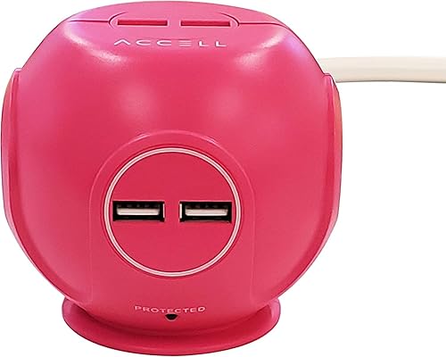Miniatura 9 de Accell Power Cutie - Protector de sobretensiones compacto con 3 tomacorrientes 540J resistentes a las tensiones y 4 puertos de carga USB-A Power