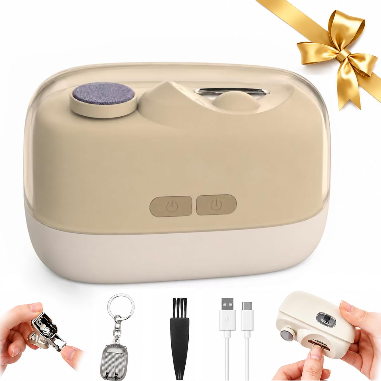 Electric Nail Clippers 2026 Upgraded, Automatic 2-Speed Trimming & Sanding Electric Toenail Clippers for Seniors, Adults, Kids, with Clip Storage, USB, Night Lighting, Includes Mini Folding Clipper