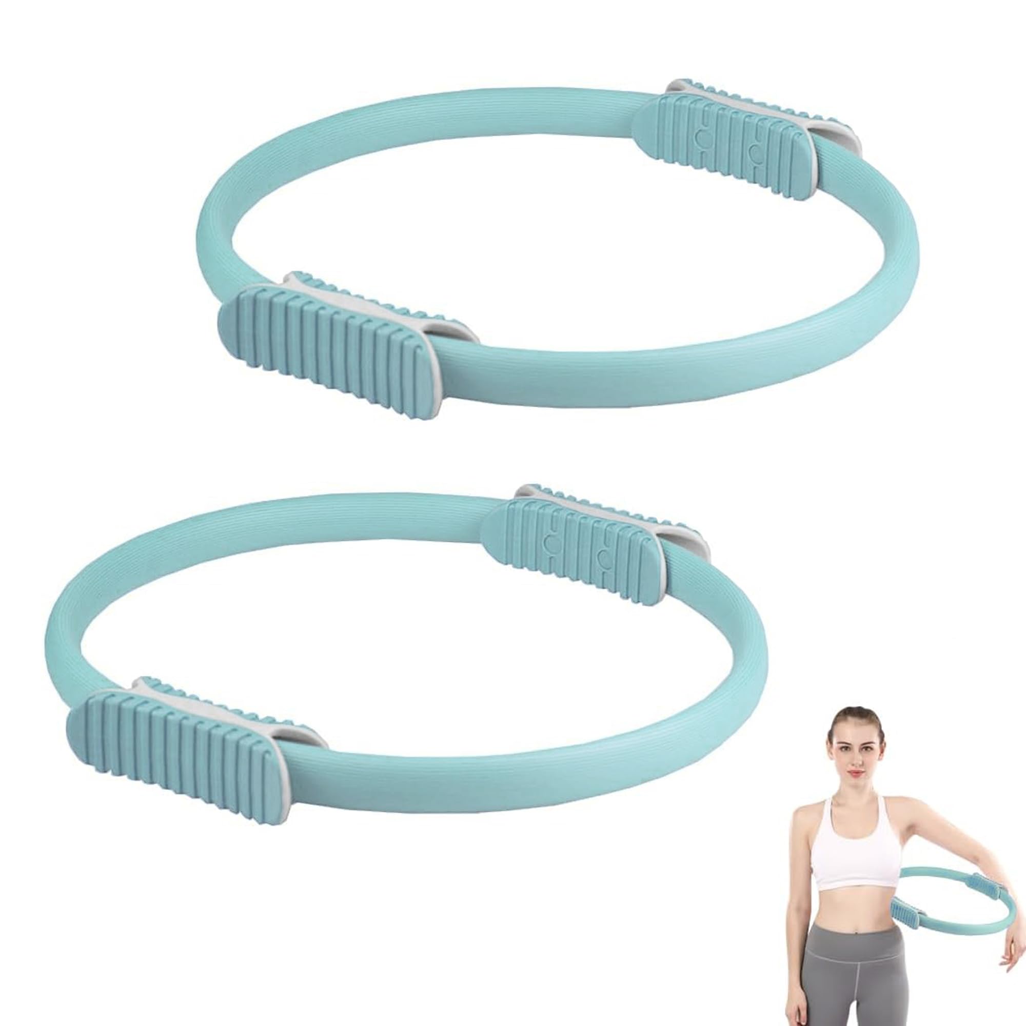 MAGIC SELECT Cerchia di Pilates - Anello per Pilates - Anello Yoga per Impugnatura Doppia per Pilates - Cerchio Fitness - per Resistenza, Palestra, rafforzamento da Donna. Diametro 37,5cm