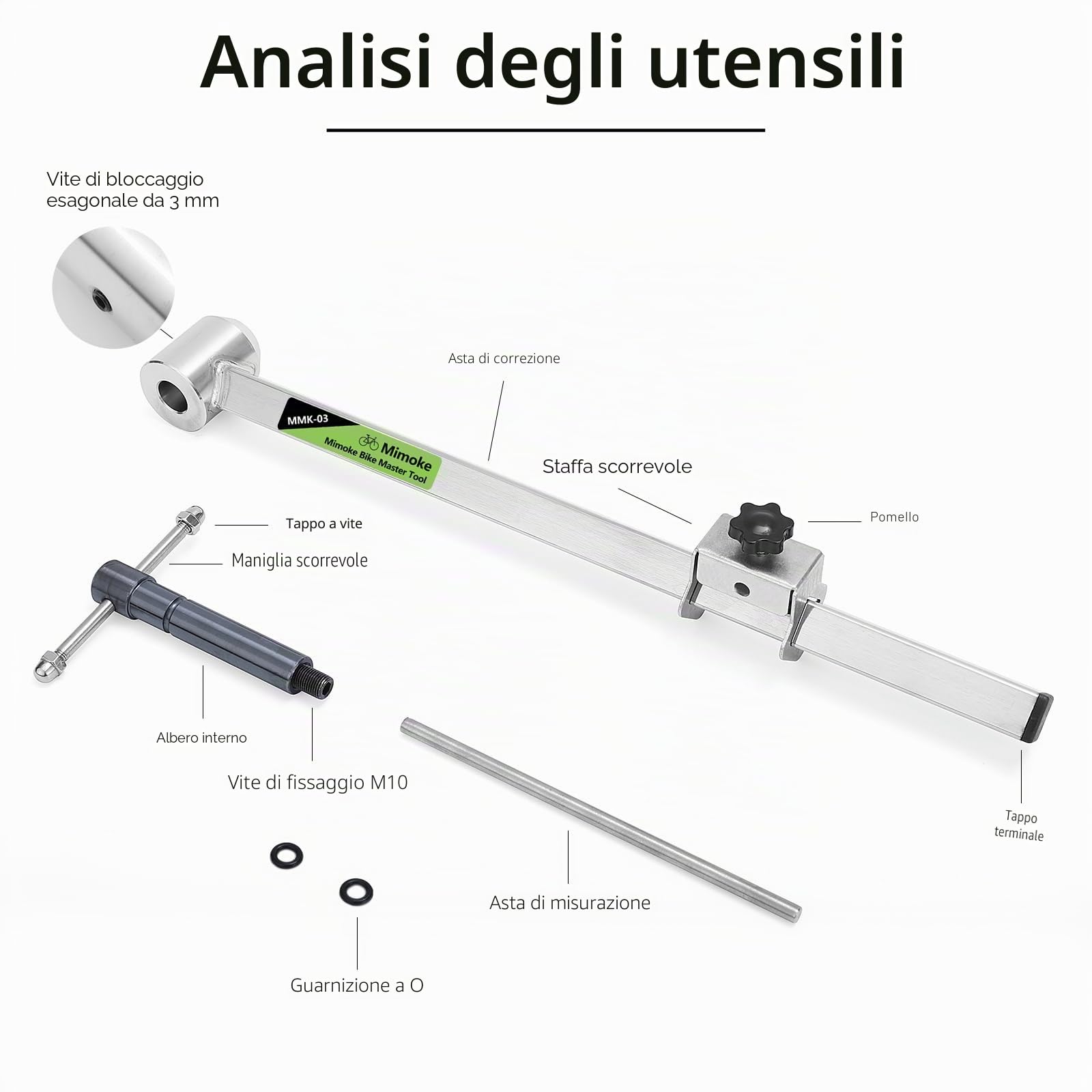 Mimoke Attrezzo Forcellino Cambio Bici Acciaio Inossidabile Calibro di Allineamento del Gancio del Deragliatore per Biciclette Strumento di Riparazione Bici