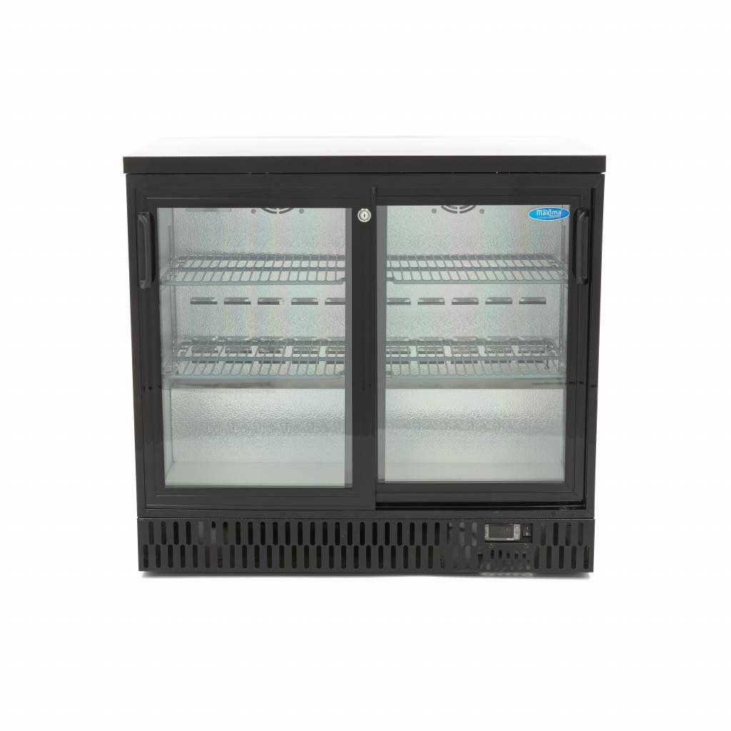 Maxima Kitchen Equipment Deluxe Bar Cooler/Display/Raffreddatore per bottiglia 2 Porte scorrevoli