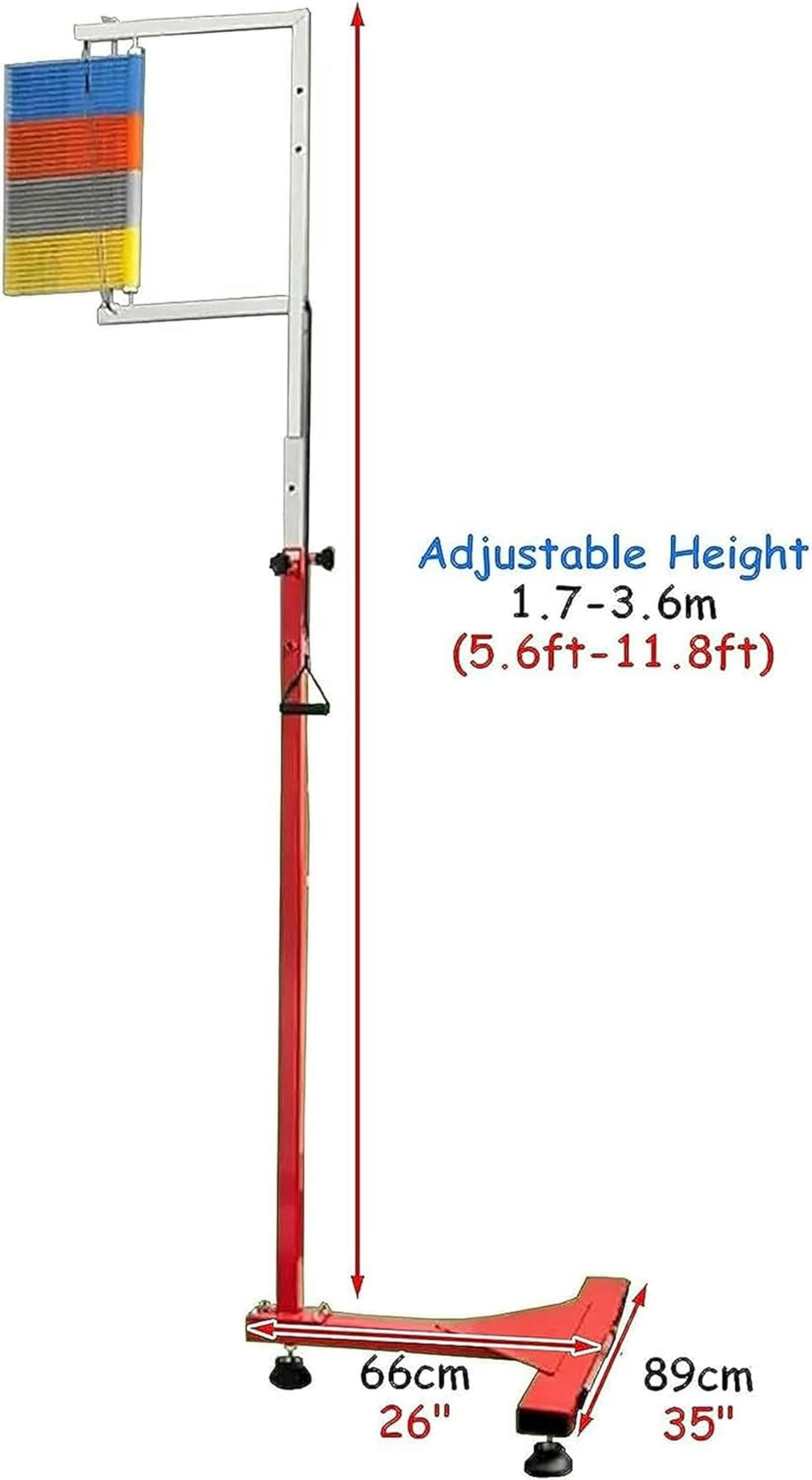 Vertikaler Sprungtester für Erwachsene, 1,7–3,6 m, Verstellbarer vertikaler Sprungtrainer für Basketball, vertikale Sprungtester-Messstange für Jugendliche, Sprungkraft-Messskala