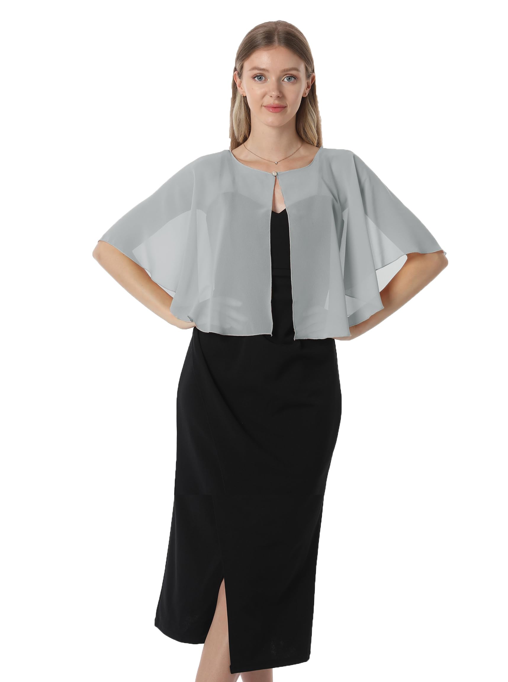 Mantella in chiffon, mantelle morbide, scialli e stole per abito da sera, mantella da sposa, accessori scialle anni '20 per donna