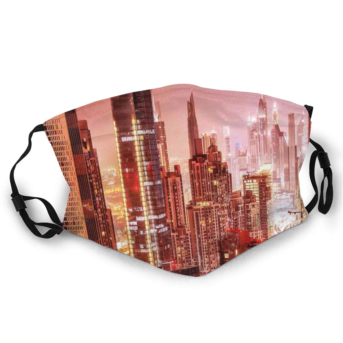 Dubai At Night Cityscape With Tall Skyscrapers Panorama Picture Arabian Peninsula Face Ma-sk Sun-Proof Fashion Bandana Headwear for Fishing