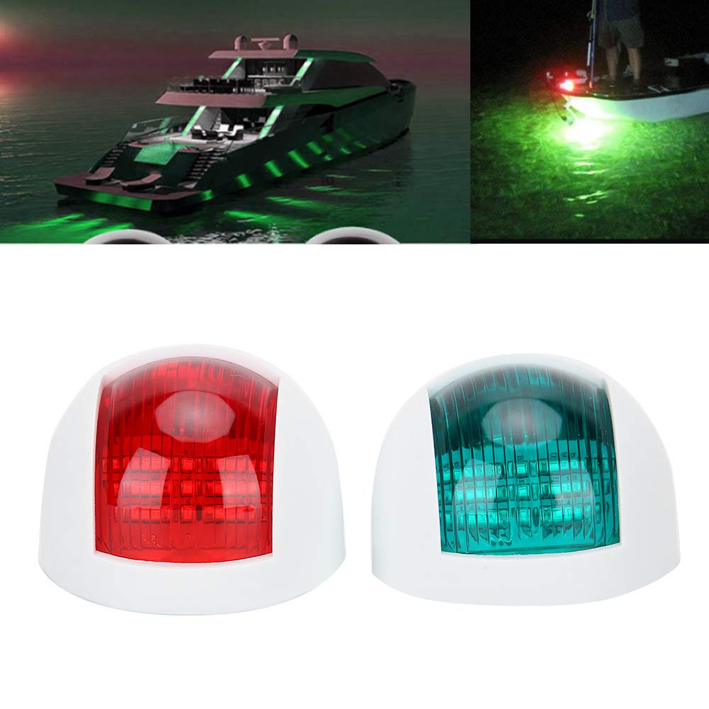 Luces de Navegación LED para Barcos Pareja de Faros de Señalización Rojo y Verde 12V Impermeables IP66 para Pontones Yates Lanchas y Embarcaciones Pequeñas