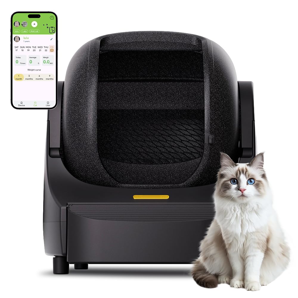 Automatic Cat Litter Box, Self Cleaning with Large Capacity, Automatic Cat Litter Box with App Control,Safety Protection